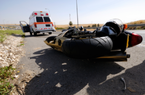 a motorcycle accident caused by poor road conditions, bad weather and other drivers in Nevada