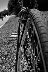 a closeup of a bicycle tire